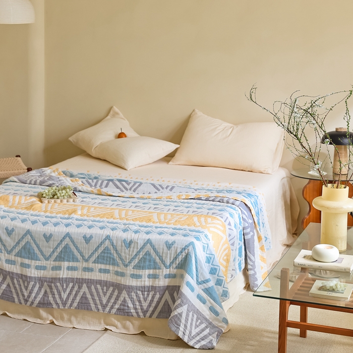 91家纺网 家纺一手货源 找家纺 朴尔家纺-毛巾被 2026新款格调简约风全棉纯棉三层纱布毛巾被-朴尔经典款常年备货 尤克里