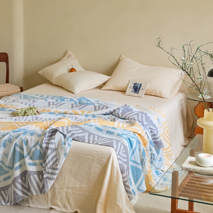 91家纺网 家纺一手货源 找家纺 朴尔家纺-毛巾被 2026新款格调简约风全棉纯棉三层纱布毛巾被-朴尔经典款常年备货 尤克里