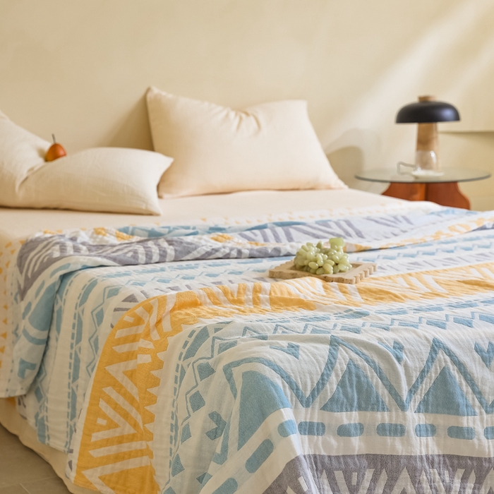 91家纺网 家纺一手货源 找家纺 朴尔家纺-毛巾被 2026新款格调简约风全棉纯棉三层纱布毛巾被-朴尔经典款常年备货 尤克里