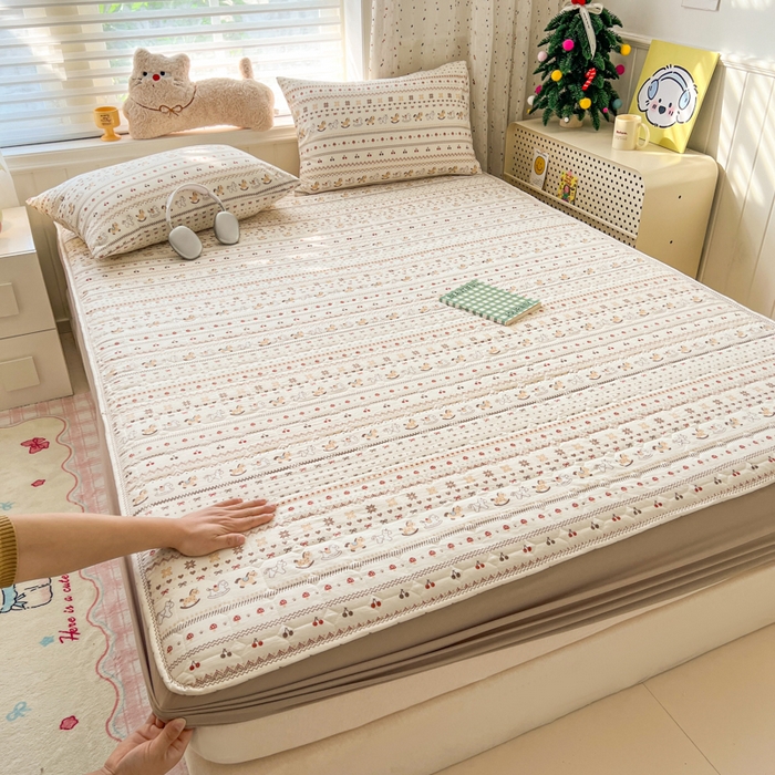 91家纺网 家纺一手货源 找家纺 （总）赛丽雅 2026新款夹棉床笠三件套加厚床垫保护套