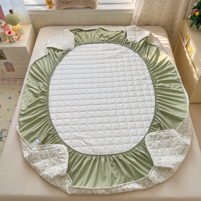 91家纺网 家纺一手货源 找家纺 赛丽雅 2026新款夹棉床笠三件套加厚床垫保护套 春风里