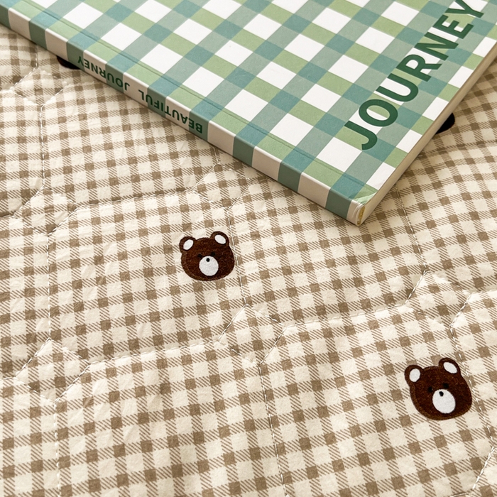 91家纺网 家纺一手货源 找家纺 赛丽雅 2026新款夹棉床笠三件套加厚床垫保护套 格子熊