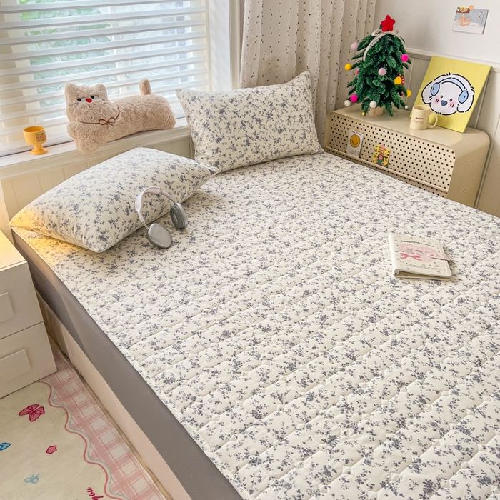 91家纺网 家纺一手货源 找家纺 赛丽雅 2026新款夹棉床笠三件套加厚床垫保护套 花枝棠