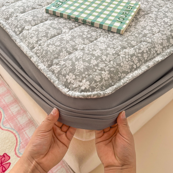 91家纺网 家纺一手货源 找家纺 赛丽雅 2026新款夹棉床笠三件套加厚床垫保护套 华茵春日