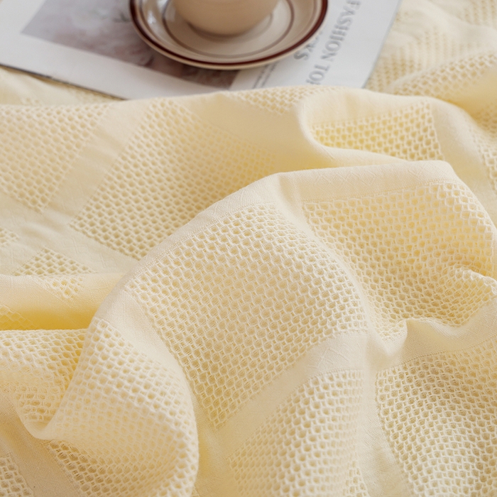 91家纺网 家纺一手货源 找家纺 朴尔家纺-毛巾被 2026新款全棉纯棉质朴方格风立体华夫格透气纱布毛巾被-朴尔经典款常年备货 方格华夫格-米白