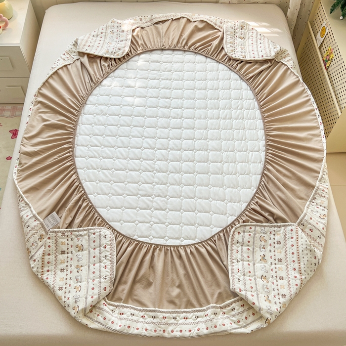 91家纺网 家纺一手货源 找家纺 赛丽雅 2026新款夹棉床笠三件套加厚床垫保护套 千禧马