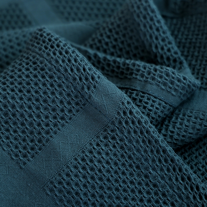 91家纺网 家纺一手货源 找家纺 朴尔家纺-毛巾被 2026新款全棉纯棉质朴方格风立体华夫格透气纱布毛巾被-朴尔经典款常年备货 方格华夫格-墨绿