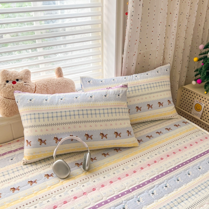 91家纺网 家纺一手货源 找家纺 赛丽雅 2026新款夹棉床笠三件套加厚床垫保护套 圣诞小马