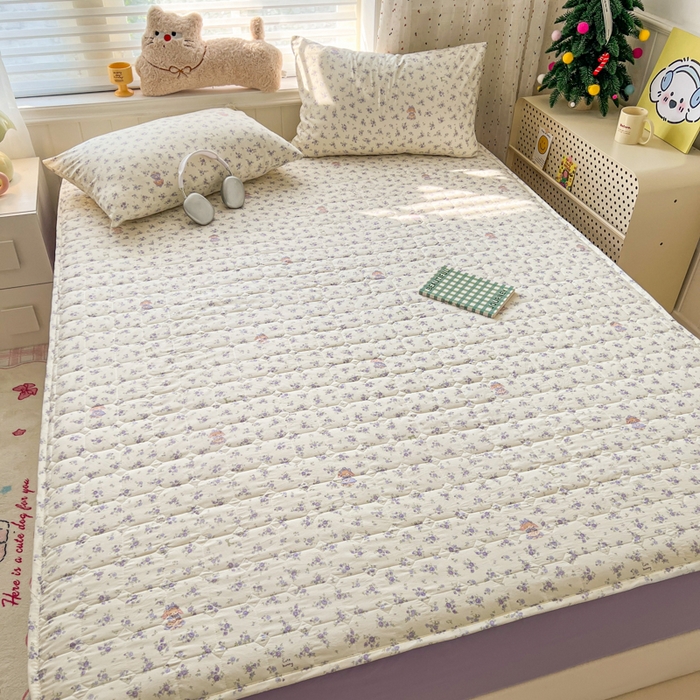 91家纺网 家纺一手货源 找家纺 赛丽雅 2026新款夹棉床笠三件套加厚床垫保护套 兔小姐