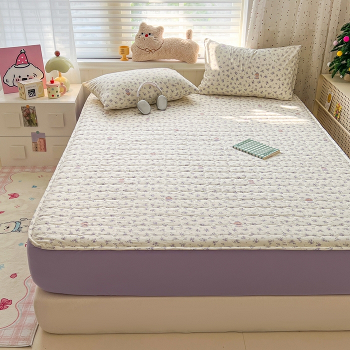 91家纺网 家纺一手货源 找家纺 赛丽雅 2026新款夹棉床笠三件套加厚床垫保护套 兔小姐