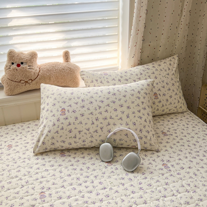 91家纺网 家纺一手货源 找家纺 赛丽雅 2026新款夹棉床笠三件套加厚床垫保护套 兔小姐