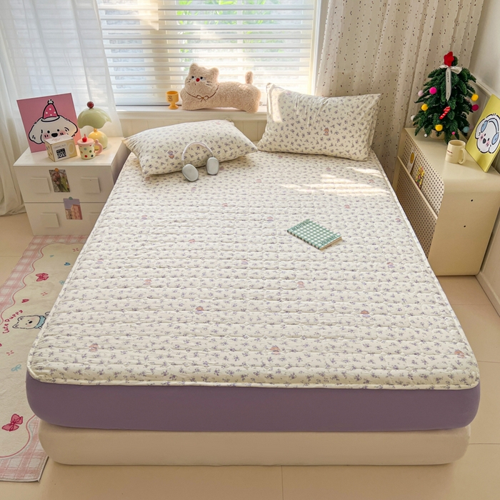 91家纺网 家纺一手货源 找家纺 赛丽雅 2026新款夹棉床笠三件套加厚床垫保护套 兔小姐