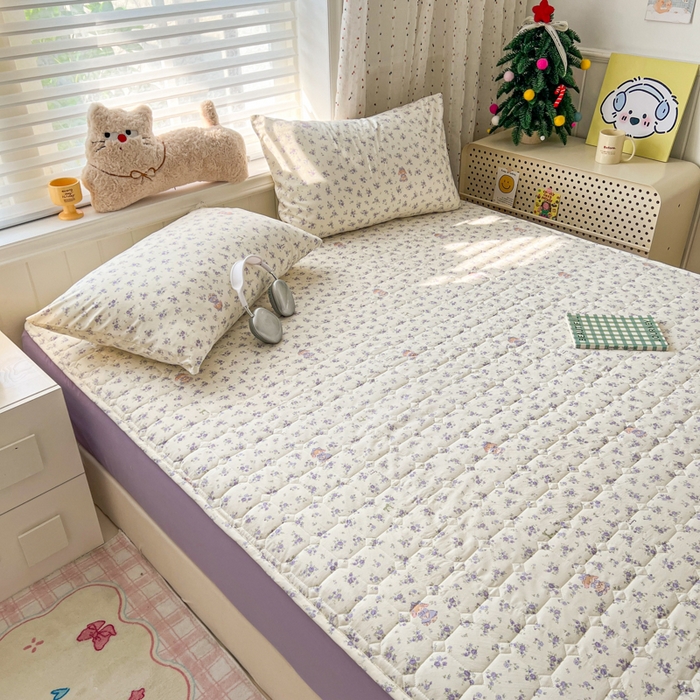 91家纺网 家纺一手货源 找家纺 赛丽雅 2026新款夹棉床笠三件套加厚床垫保护套 兔小姐