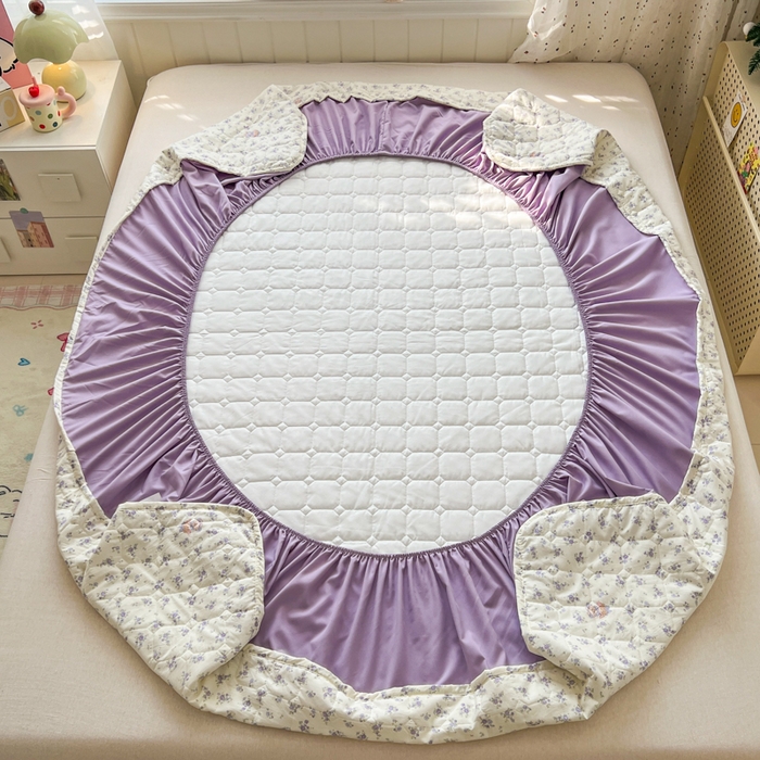 91家纺网 家纺一手货源 找家纺 赛丽雅 2026新款夹棉床笠三件套加厚床垫保护套 兔小姐