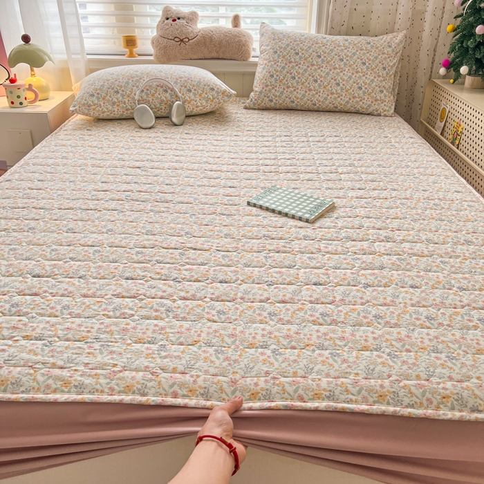 91家纺网 家纺一手货源 找家纺 赛丽雅 2026新款夹棉床笠三件套加厚床垫保护套 悠宜