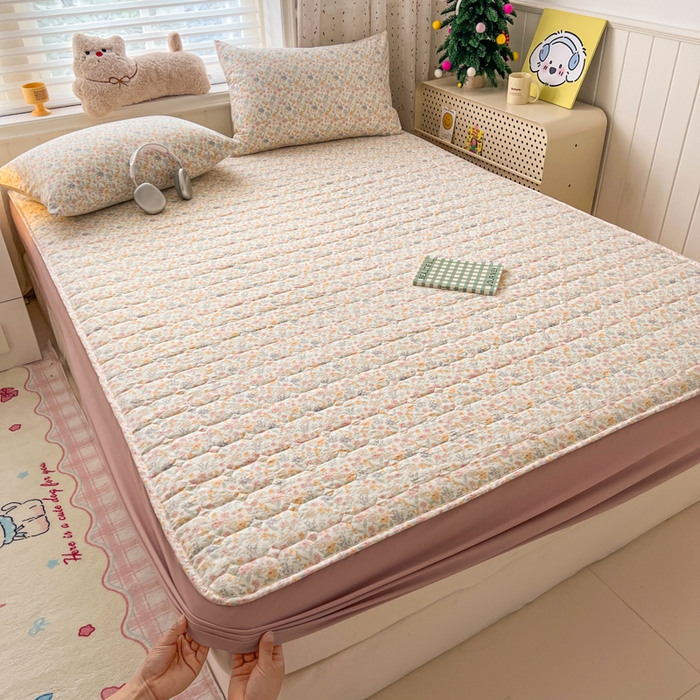 91家纺网 家纺一手货源 找家纺 赛丽雅 2026新款夹棉床笠三件套加厚床垫保护套 悠宜