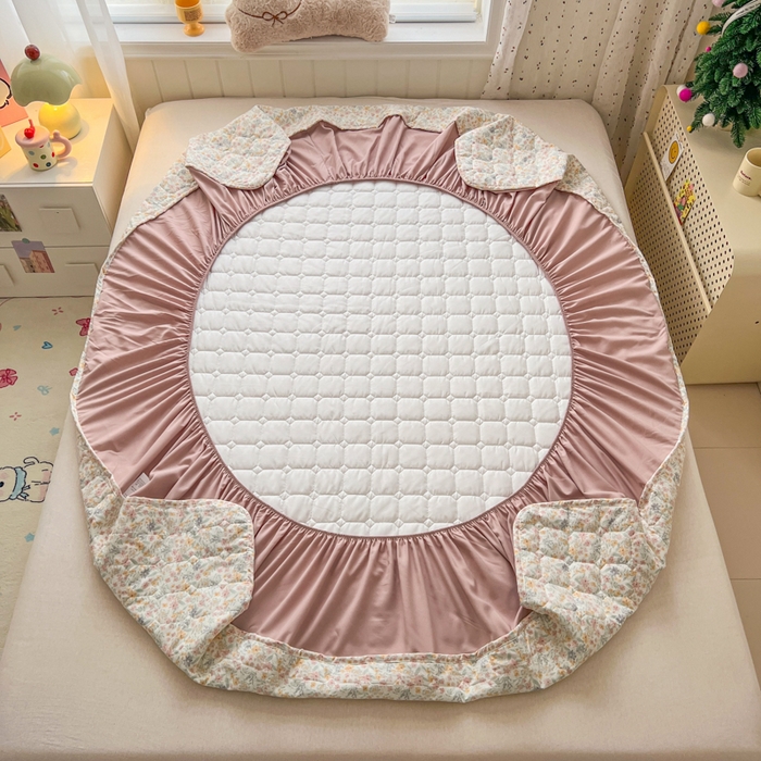 91家纺网 家纺一手货源 找家纺 赛丽雅 2026新款夹棉床笠三件套加厚床垫保护套 悠宜