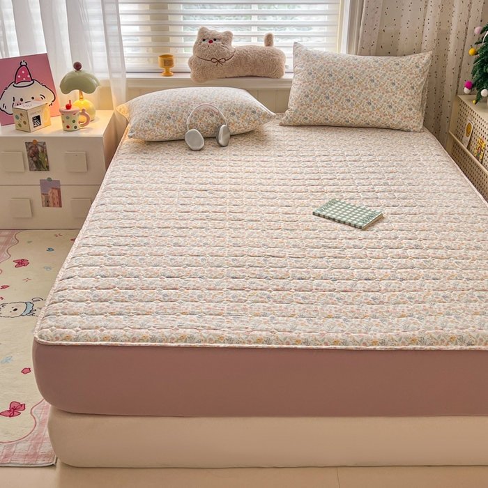 91家纺网 家纺一手货源 找家纺 赛丽雅 2026新款夹棉床笠三件套加厚床垫保护套 悠宜