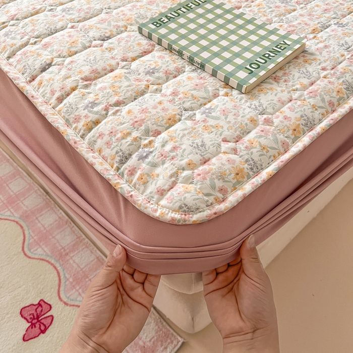 91家纺网 家纺一手货源 找家纺 赛丽雅 2026新款夹棉床笠三件套加厚床垫保护套 悠宜