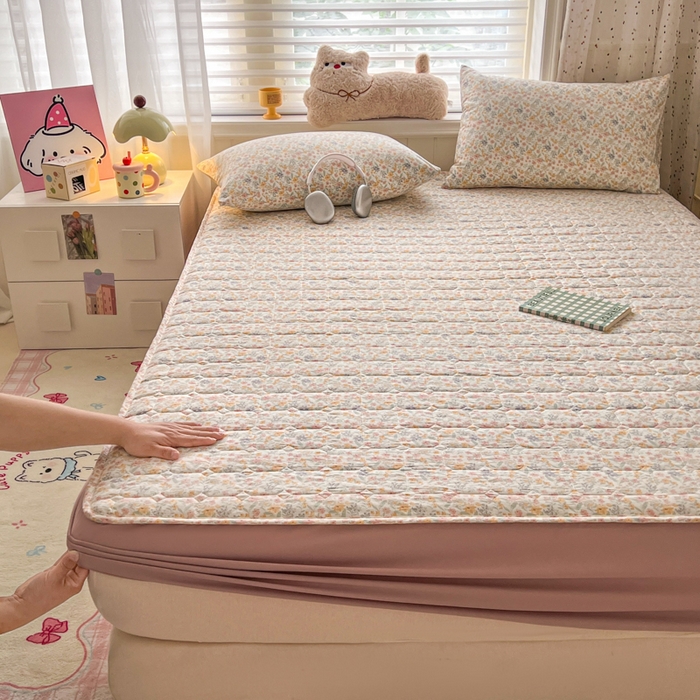 91家纺网 家纺一手货源 找家纺 赛丽雅 2026新款夹棉床笠三件套加厚床垫保护套 悠宜