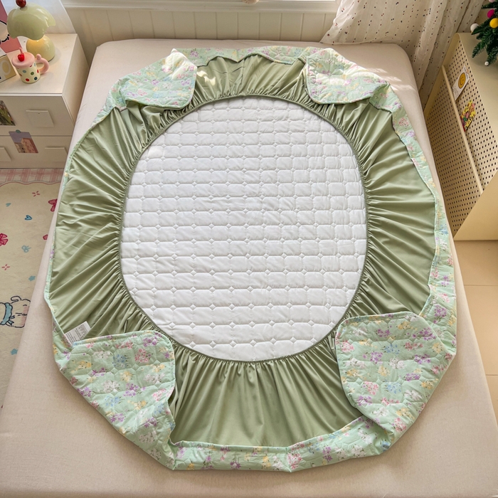 91家纺网 家纺一手货源 找家纺 赛丽雅 2026新款夹棉床笠三件套加厚床垫保护套 紫烟青花