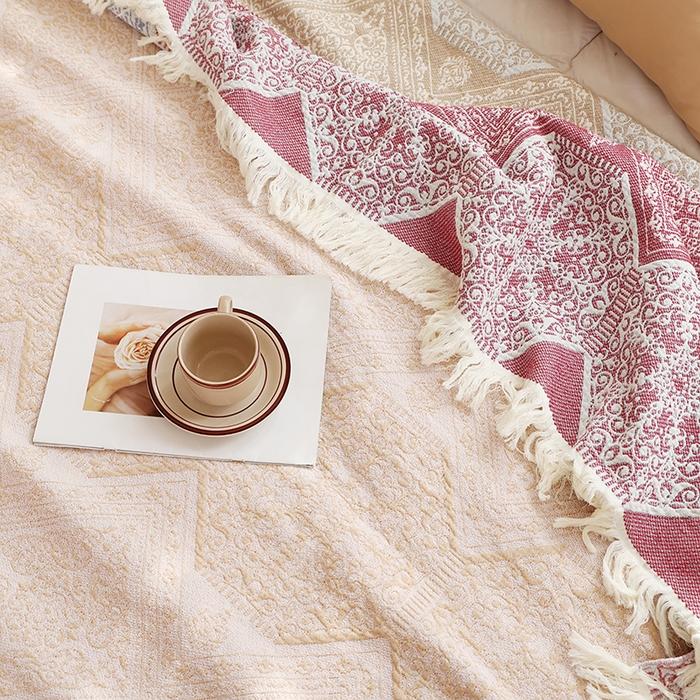 91家纺网 家纺一手货源 找家纺 （总）朴尔家纺-毛巾被 2026新款素臻风流苏花边全棉纯棉四层水洗纱布毛巾被-朴尔经典款常年备货