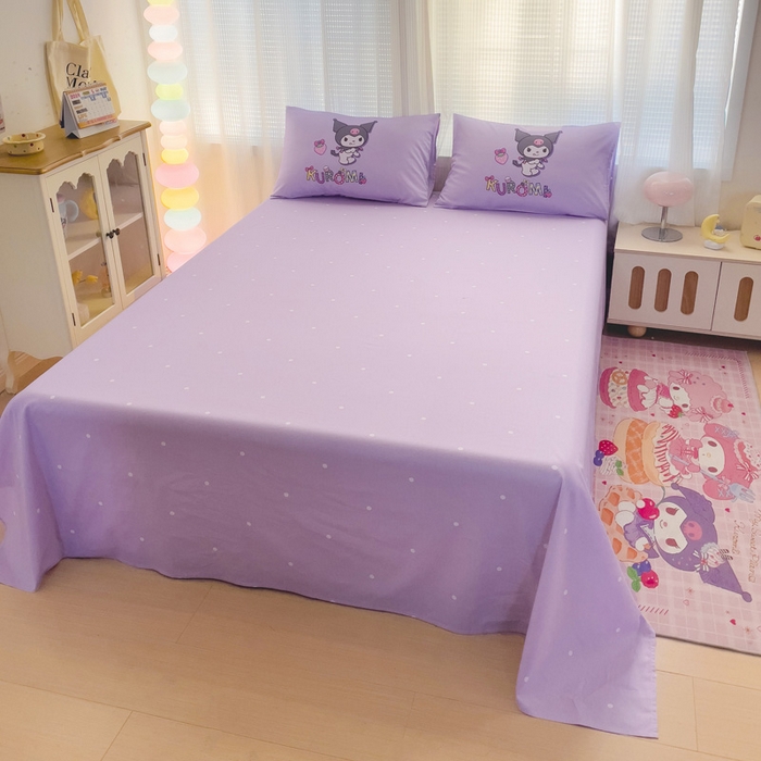 91家纺网 家纺一手货源 找家纺 朵希曼 2026新款正版授权全棉大版数码印花三丽鸥系列四件套 草莓库洛米