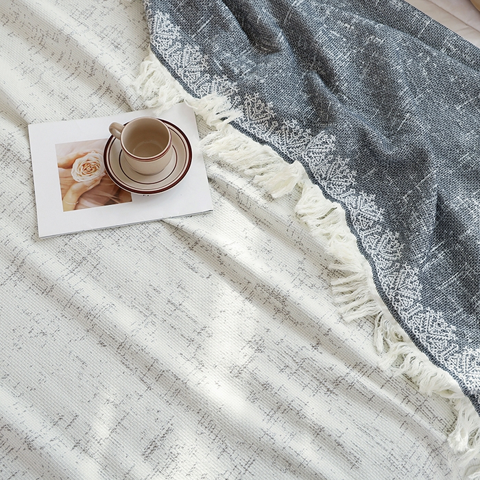 91家纺网 家纺一手货源 找家纺 朴尔家纺-毛巾被 2026新款素臻风流苏花边全棉纯棉四层水洗纱布毛巾被-朴尔经典款常年备货 浅梦-灰