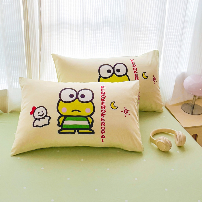 91家纺网 家纺一手货源 找家纺 朵希曼 2026新款正版授权全棉大版数码印花三丽鸥系列四件套 大眼蛙兄弟