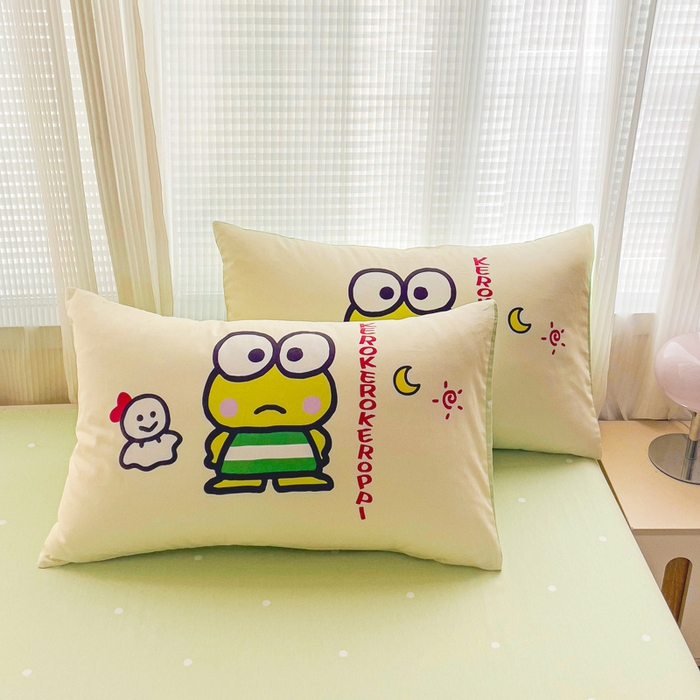 91家纺网 家纺一手货源 找家纺 朵希曼 2026新款正版授权全棉大版数码印花三丽鸥系列四件套 大眼蛙兄弟