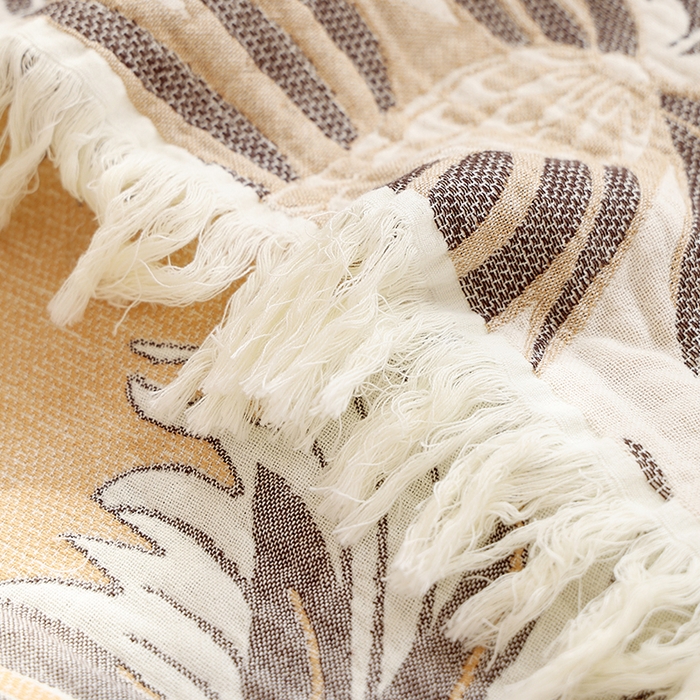 91家纺网 家纺一手货源 找家纺 朴尔家纺-毛巾被 2026新款素臻风流苏花边全棉纯棉四层水洗纱布毛巾被-朴尔经典款常年备货 似锦