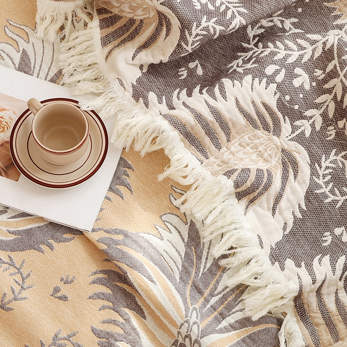 91家纺网 家纺一手货源 找家纺 朴尔家纺-毛巾被 2026新款素臻风流苏花边全棉纯棉四层水洗纱布毛巾被-朴尔经典款常年备货 似锦