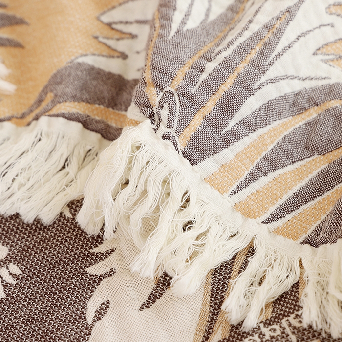 91家纺网 家纺一手货源 找家纺 朴尔家纺-毛巾被 2026新款素臻风流苏花边全棉纯棉四层水洗纱布毛巾被-朴尔经典款常年备货 似锦