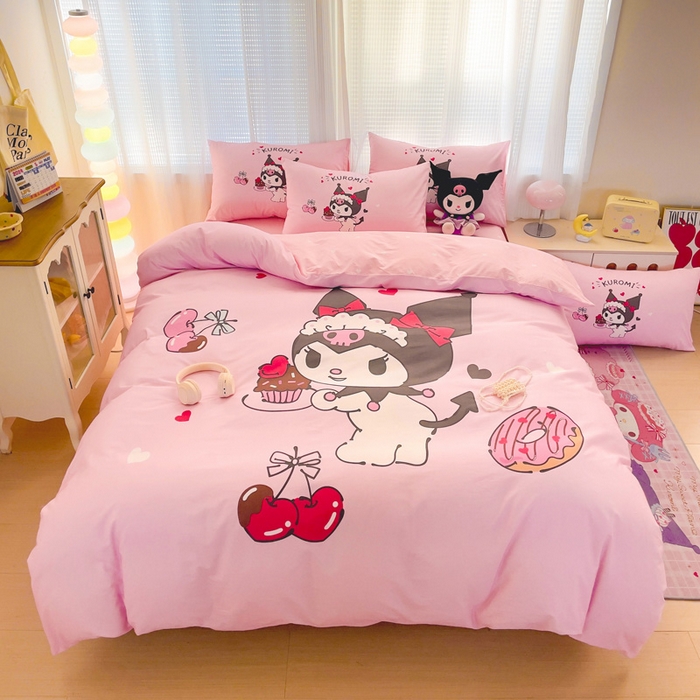 朵希曼 2026新款正版授权全棉大版数码印花三丽鸥系列四件套 美味库洛米