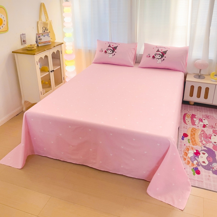 91家纺网 家纺一手货源 找家纺 朵希曼 2026新款正版授权全棉大版数码印花三丽鸥系列四件套 美味库洛米