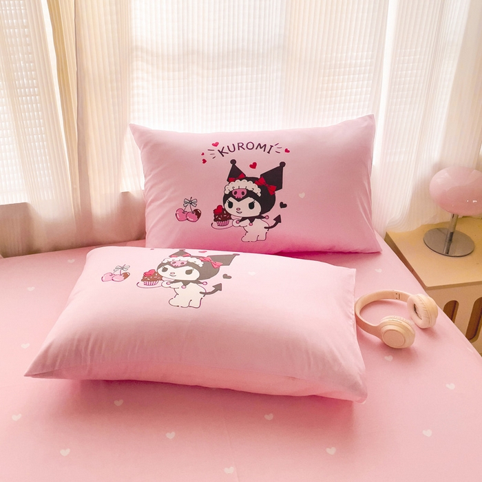 91家纺网 家纺一手货源 找家纺 朵希曼 2026新款正版授权全棉大版数码印花三丽鸥系列四件套 美味库洛米