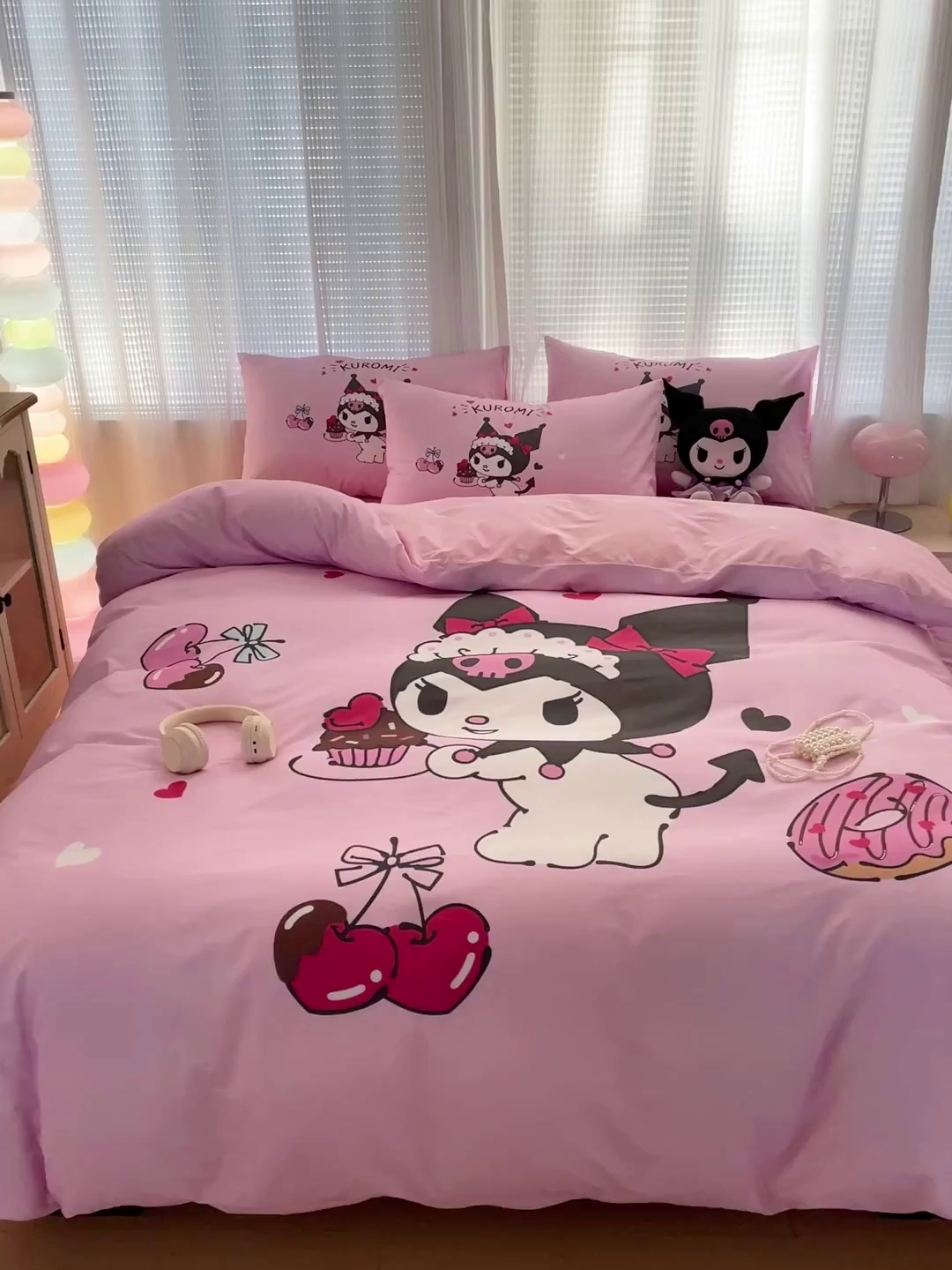 91家纺网 家纺一手货源 找家纺 朵希曼 2026新款正版授权全棉大版数码印花三丽鸥系列四件套 美味库洛米