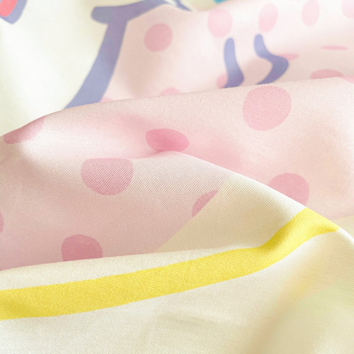 91家纺网 家纺一手货源 找家纺 朵希曼 2026新款正版授权全棉大版数码印花三丽鸥系列四件套 竖条大耳狗