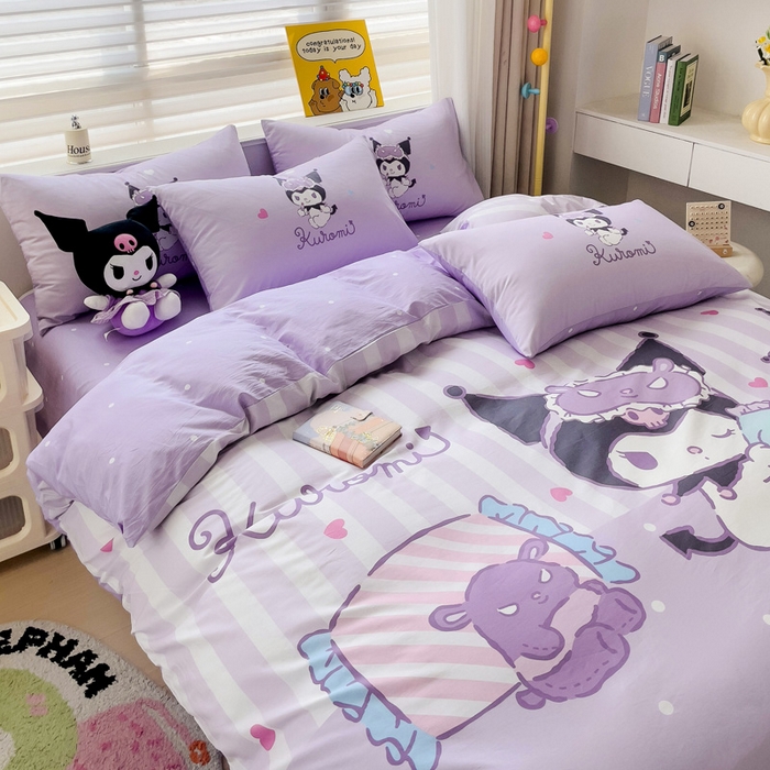 91家纺网 家纺一手货源 找家纺 朵希曼 2026新款正版授权全棉大版数码印花三丽鸥系列四件套 糖果