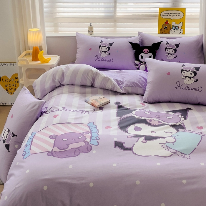 91家纺网 家纺一手货源 找家纺 朵希曼 2026新款正版授权全棉大版数码印花三丽鸥系列四件套 糖果