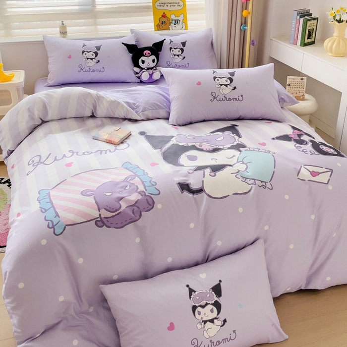 91家纺网 家纺一手货源 找家纺 朵希曼 2026新款正版授权全棉大版数码印花三丽鸥系列四件套 糖果