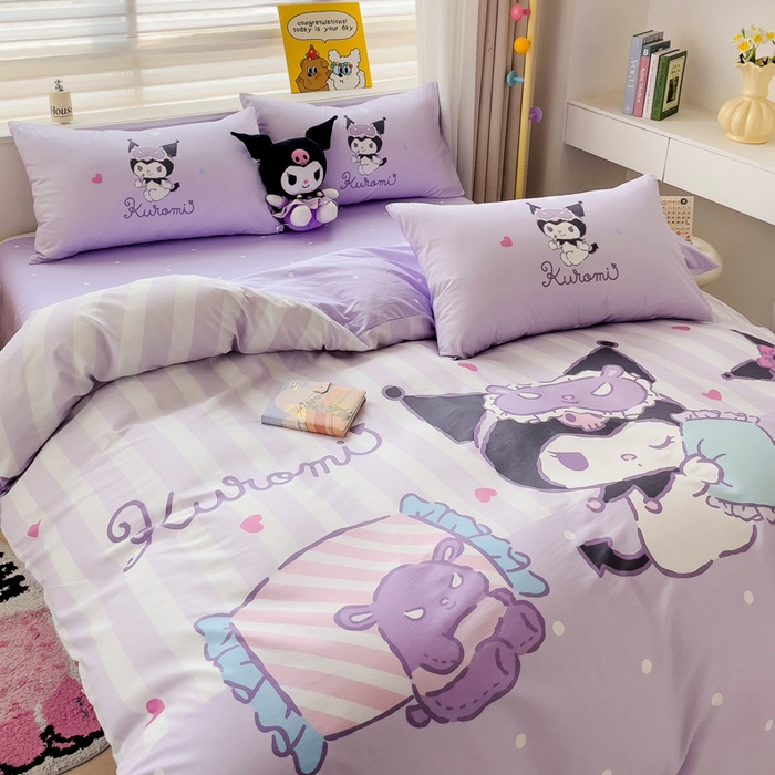 91家纺网 家纺一手货源 找家纺 朵希曼 2026新款正版授权全棉大版数码印花三丽鸥系列四件套 糖果