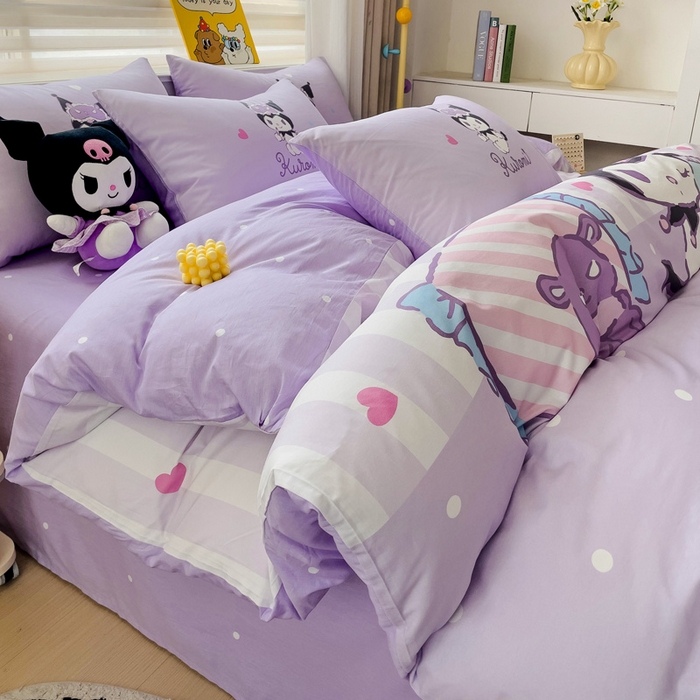 91家纺网 家纺一手货源 找家纺 朵希曼 2026新款正版授权全棉大版数码印花三丽鸥系列四件套 糖果