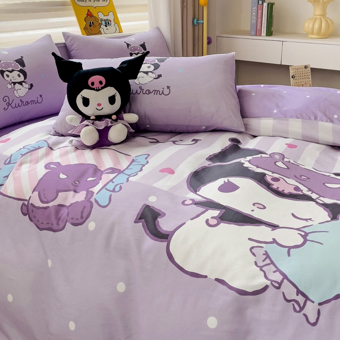 91家纺网 家纺一手货源 找家纺 朵希曼 2026新款正版授权全棉大版数码印花三丽鸥系列四件套 糖果