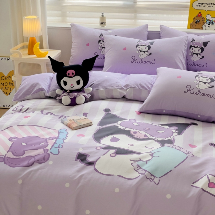 91家纺网 家纺一手货源 找家纺 朵希曼 2026新款正版授权全棉大版数码印花三丽鸥系列四件套 糖果