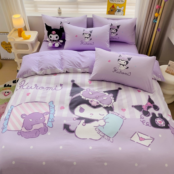 91家纺网 家纺一手货源 找家纺 朵希曼 2026新款正版授权全棉大版数码印花三丽鸥系列四件套 糖果