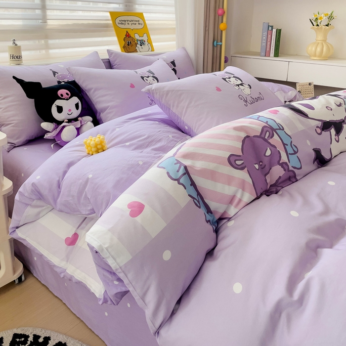 91家纺网 家纺一手货源 找家纺 朵希曼 2026新款正版授权全棉大版数码印花三丽鸥系列四件套 糖果