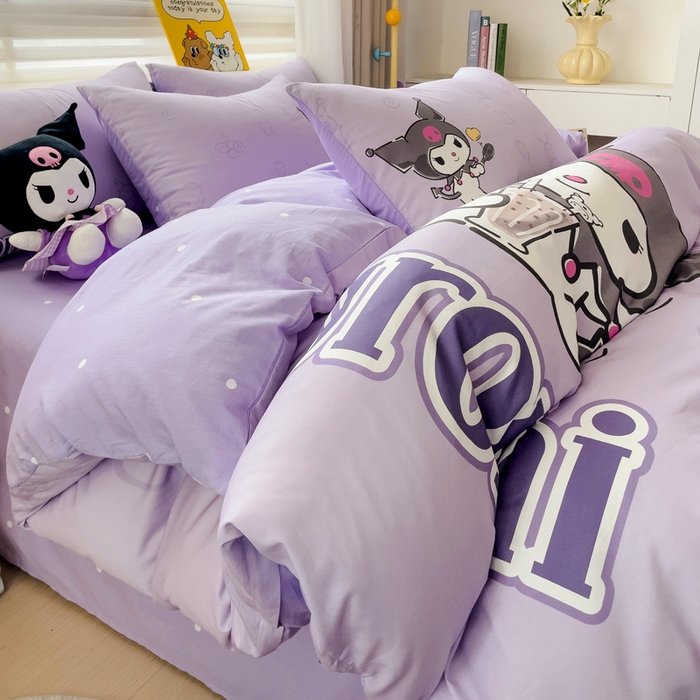 91家纺网 家纺一手货源 找家纺 朵希曼 2026新款正版授权全棉大版数码印花三丽鸥系列四件套 饮料