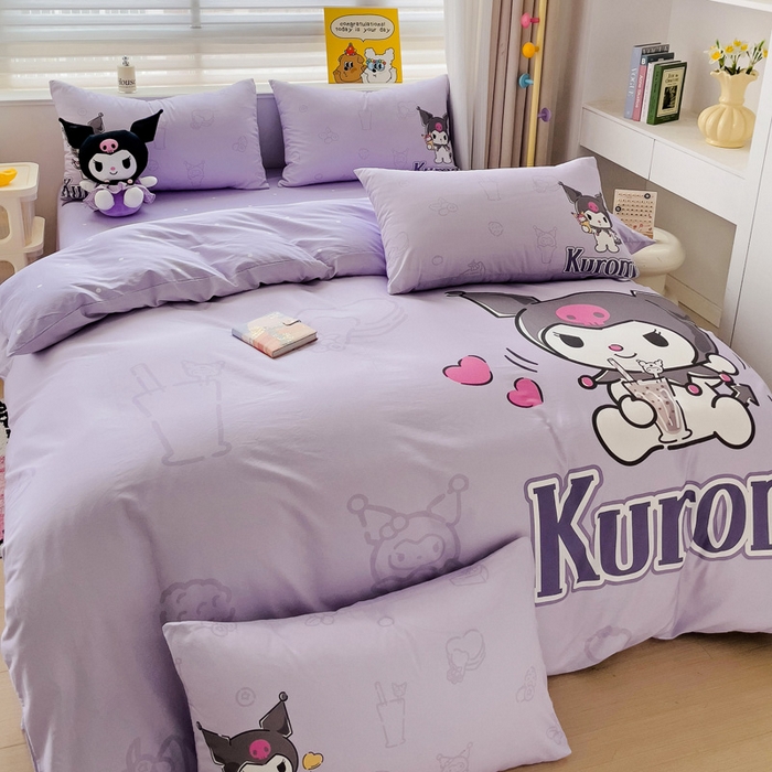 91家纺网 家纺一手货源 找家纺 朵希曼 2026新款正版授权全棉大版数码印花三丽鸥系列四件套 饮料