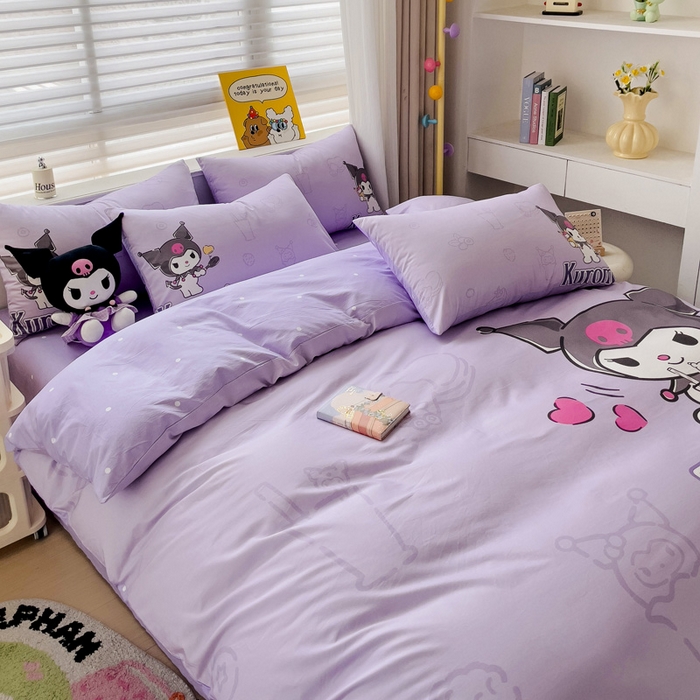 91家纺网 家纺一手货源 找家纺 朵希曼 2026新款正版授权全棉大版数码印花三丽鸥系列四件套 饮料